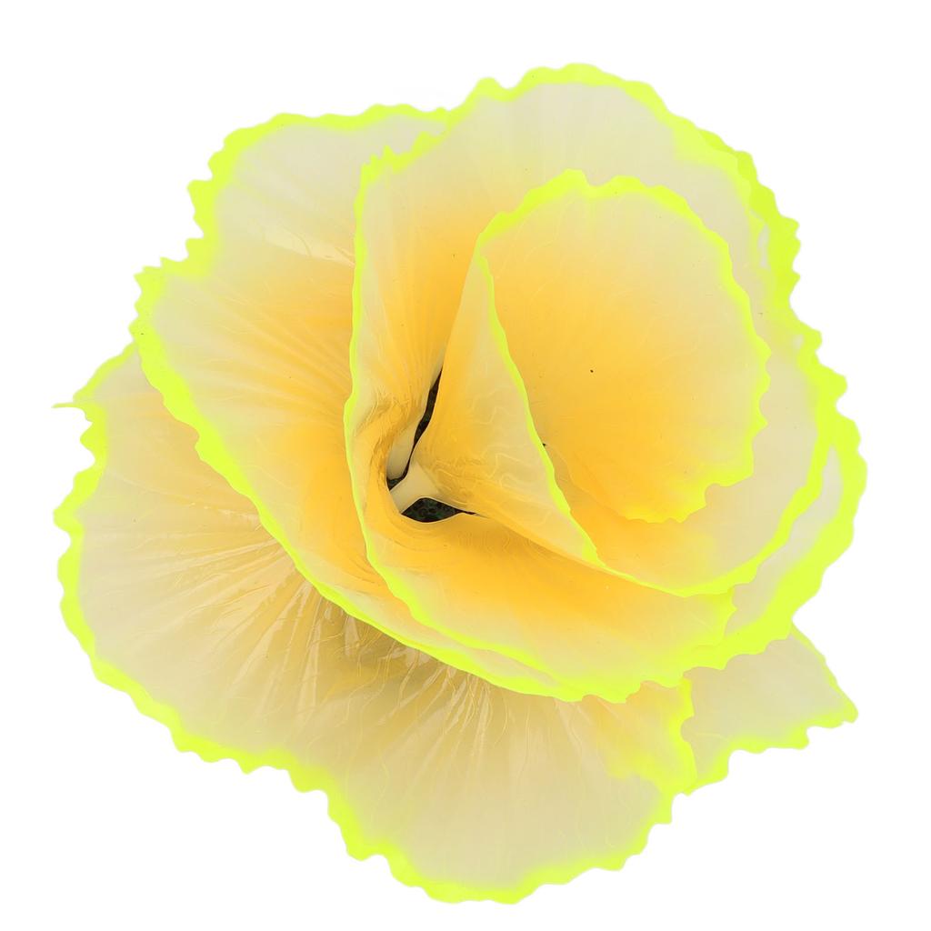 Simulation Coral Decoration Fluorescent Fish Tank Plants Decoration for Landscape Decor Yellow