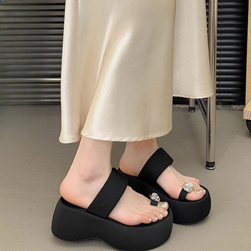 Muffinové boty Pantofle a žabky se silnou podrážkou a zvyšující výšku