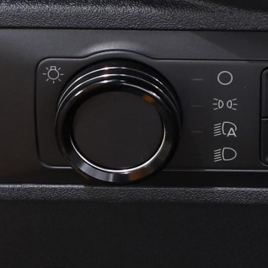 Headlight Switch Knob Cover Ring For Ford F150/Bronco/Bronco Sports + Black