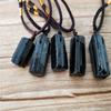 Natural Raw 105pcs Black Tourmaline Schorl Pendant Crystal Chunk Necklace Stone