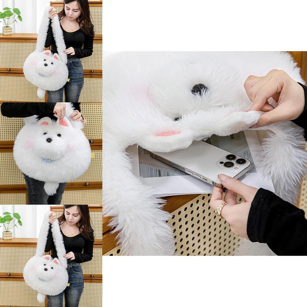 West Highland Terrier Plush Bag For Girls Soft Toy Shoulder Bag Gift For Women