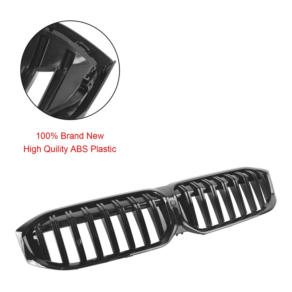 Gloss Black Front Kidney Grille Grill Fit BMW G20 320i 330i M340i 2023-2024