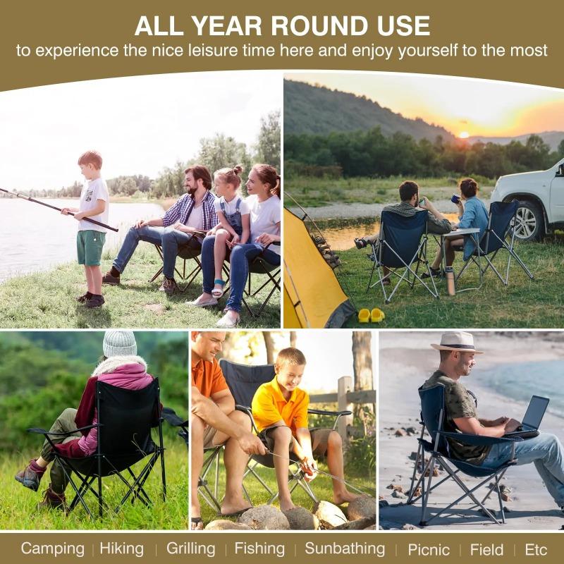 Portable Outdoor Folding Chair, Black Train Stool for Camping and Sketching with Backrest & Storage Bag