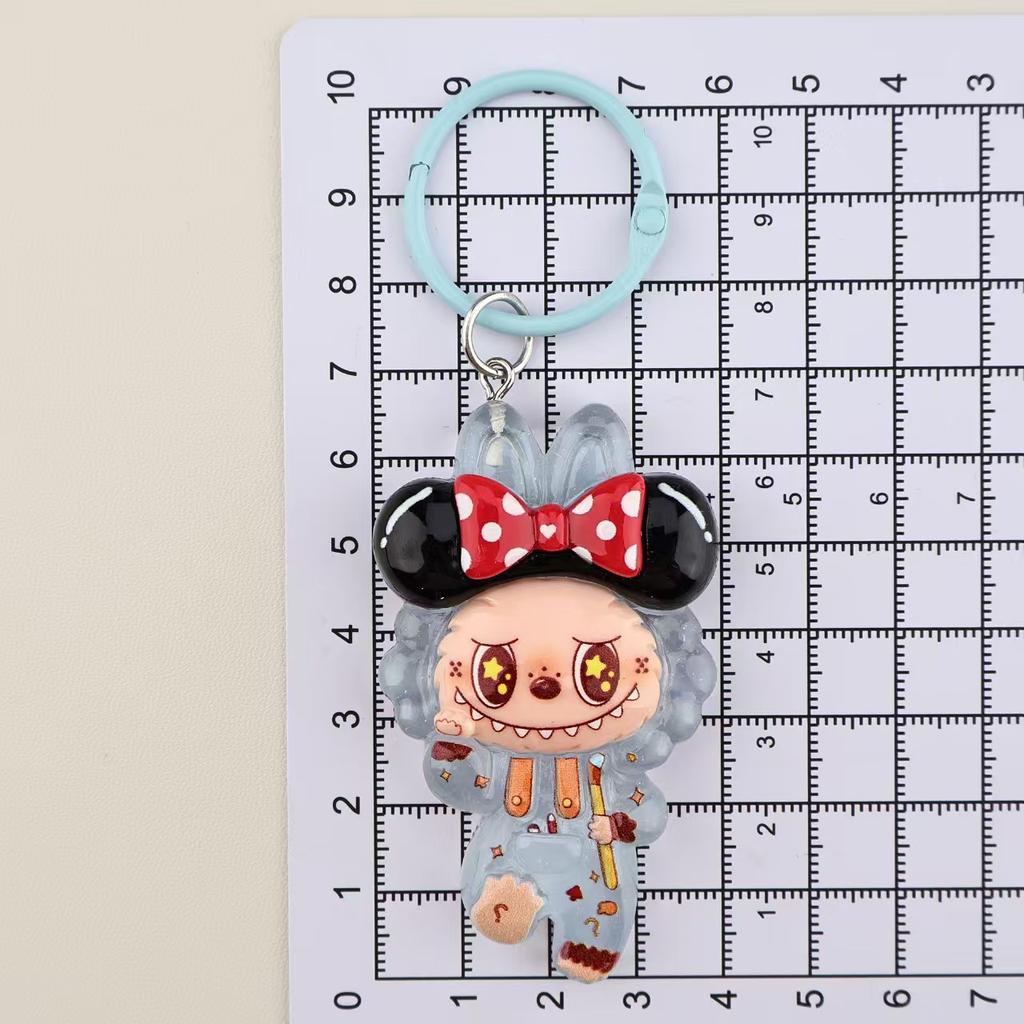 Cartoon Big Card Transparent Rag Cloth Keychain Pendant Cute Bag Backpack Student Schoolbag Pendant Couple Gift