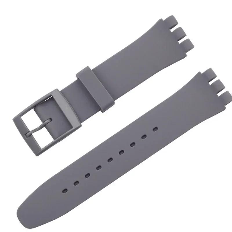 Correa de silicona impermeable para reloj Swatch, pulsera de goma suave para hombre y mujer, correa de repuesto de 16/17/19/20 mm.