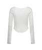 ILLIGO Lettering Slim Shirred Long Sleeve White