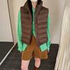 Solid color stand-up collar down cotton vest women's short slim-fit sleeveless vest winter daily casual warm jacket