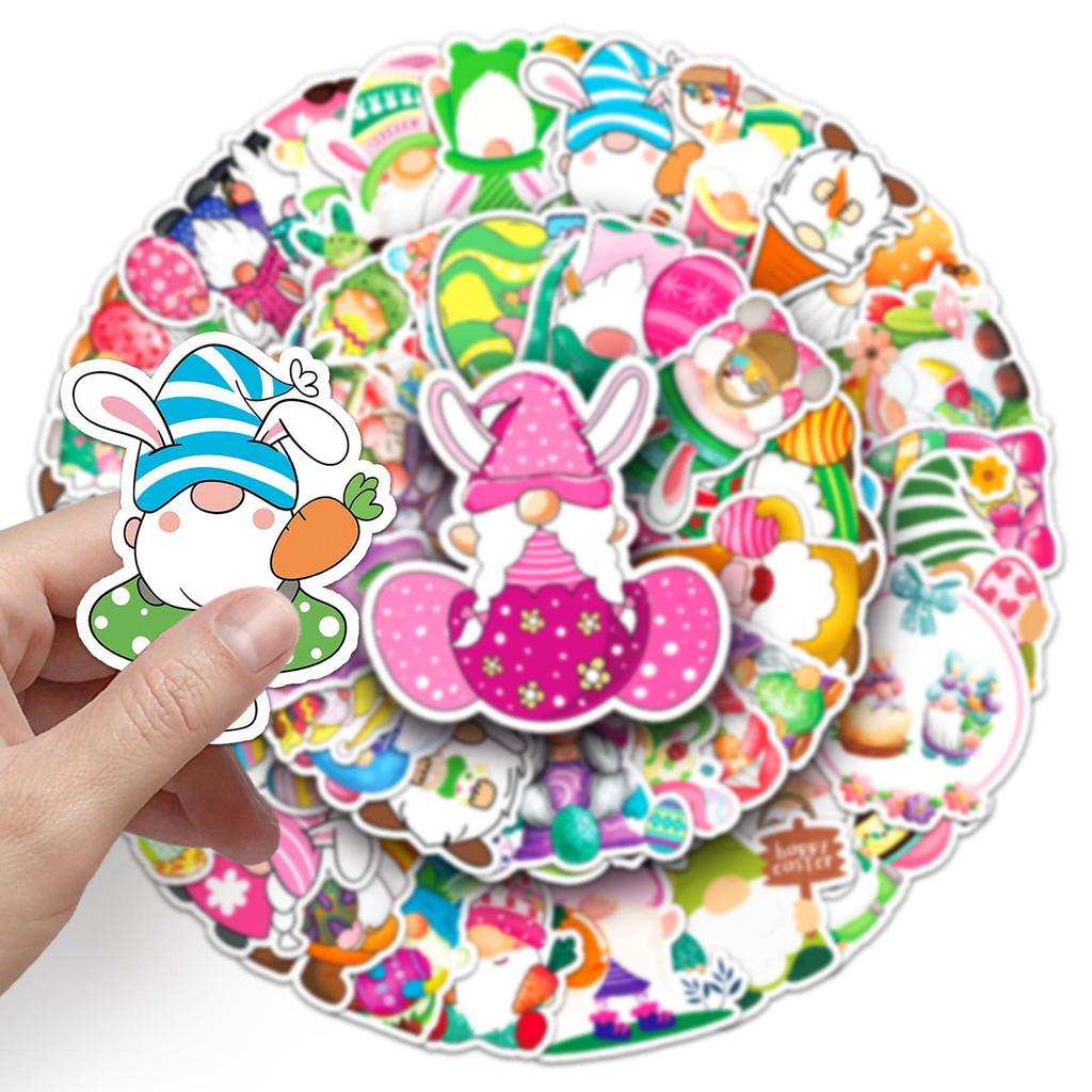 Easter Gnome Graffiti Sticker Set: Creative Cartoon Festival Decor for Phone Cases & Suitcases