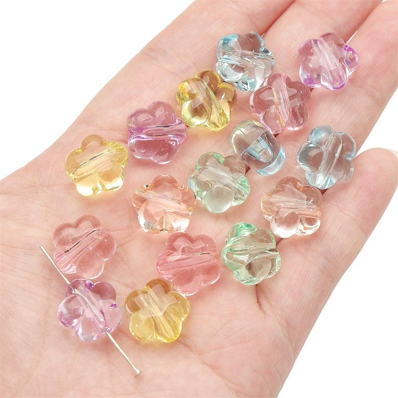 Аксессуары для изготовления бижутерии Акриловые бусины Прямое отверстие Цветные бусины Россыпью Бусины для браслетов 10pcs