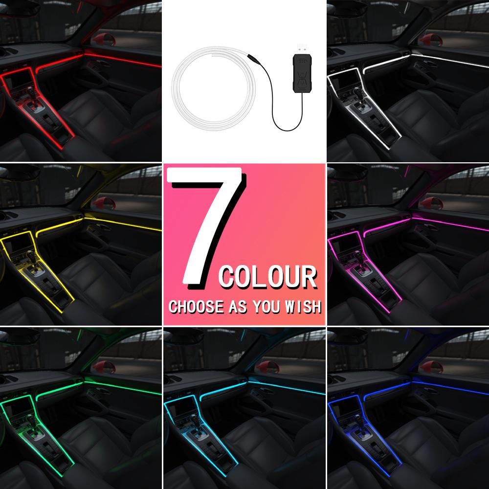 Vehicle-mounted LED Central Control Instrument Panel Fiber Optic, Automotive Decoration Ambient Light Lamp, Atmosphere Light