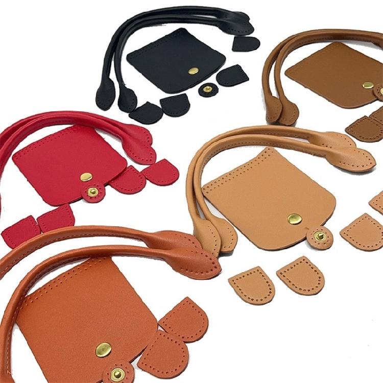 Leather Bag Making Kits DIY Leather Bag Knitting Set Shoulder Strap Top Zipper Lock for Crochet Handbag Shoulder Bags