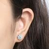 925 Sterling  Zirconia Round Stud Earrings For Women Moissanite Stud