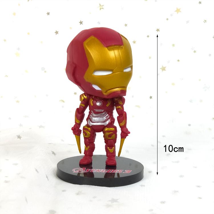 Q Avengers & Superman Ornaments: Spider-Man, Iron Man, Thor, Captain America Anime Cake Figures