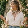 Comfortable Square Headwrap Skin-Friendly Floral Neckerchief Trendy Silk Scarf  Spring