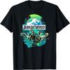 Jurassic World Blue Green Jungle Velociraptor Attack T-Shirt T-Shirt