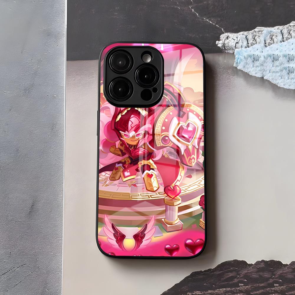 

C-Cookie Run K-Kingdom Phone Case For IPhone 17 Air 16 E Pro Max 15 14 13 Mini 12 Pro 11 Max Plus Black Glass Cover iPhone 16e