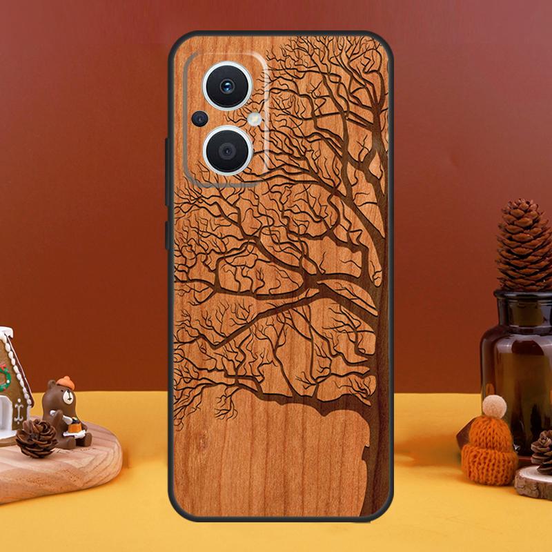 Tree Flower Bamboo Wood Case For OPPO Reno 10 Pro 11 F 4 6 7 8 5 Lite 4Z 5Z 8T OPPO Find X6 Pro X5 X2 X3 Lite Cover