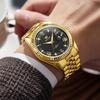 OLEVS Quartz Watch for Date Stainless Business Watch for Gold Black Men, Waterproof, Display, Luminous, Steel, Popular, Stylish, Fashionable, Men, &