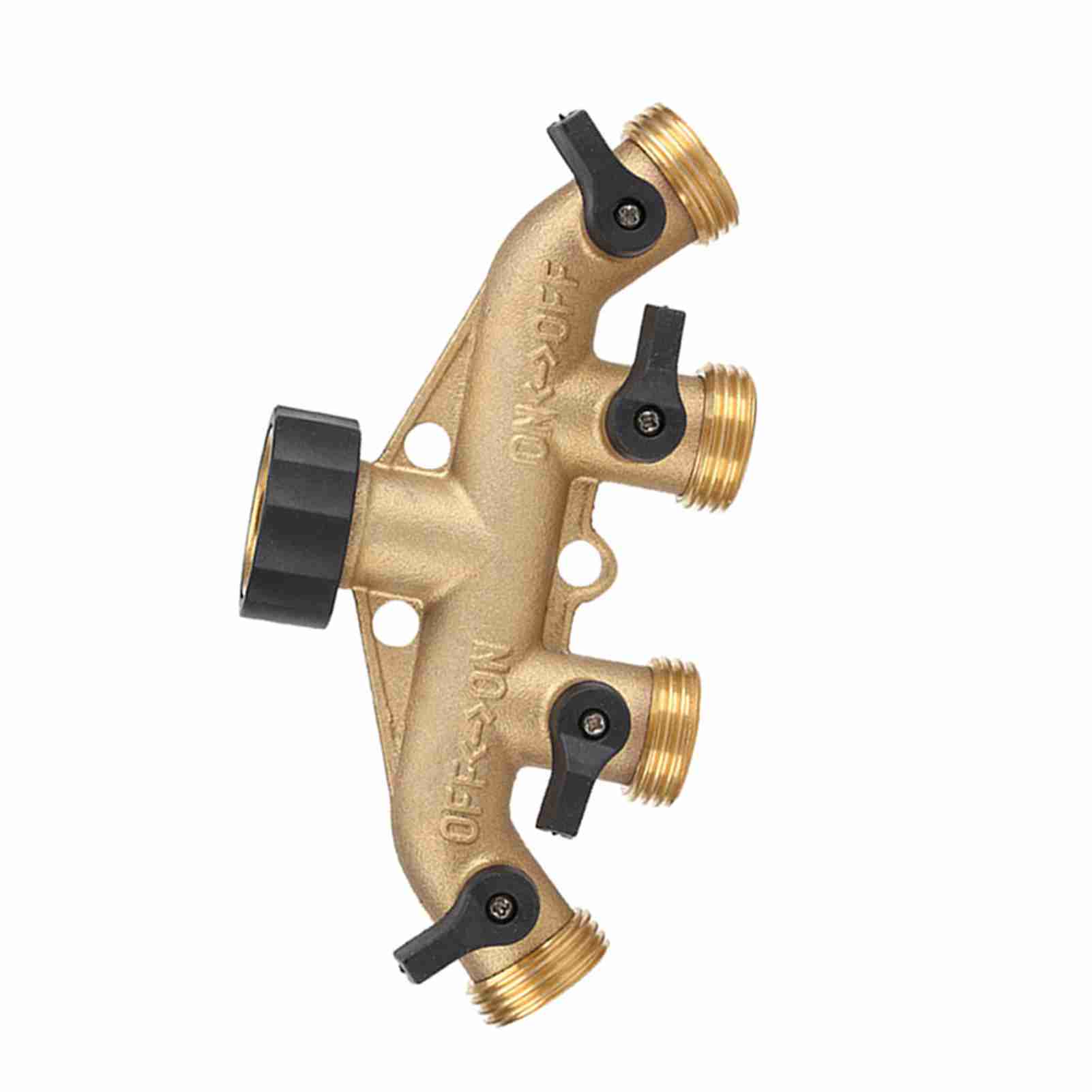 

3 4 Inch Brass 4 Way Hose Pipe Splitter Nozzle Switcher Tap Connectors for Garden Irrigation