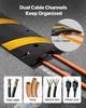 1830MM Rubber Speed Bump, 2 Channel, Heavy Duty Traffic Speed Hump, 9,979 kg/axle Load Capacity, Cable Protector Ramp with Expansion Screws, for