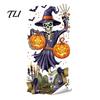 Easy To Apply Wall Stickers Spooky Halloween Window Static Sticker, Pumpkin Bat And Witch Patterns Self Adhesive Film Printed, Decorative