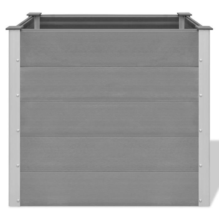 Jardinière - WPC - 100 x 50 x 91 cm - Gris - Composite bois-plastique - Rectangulaire