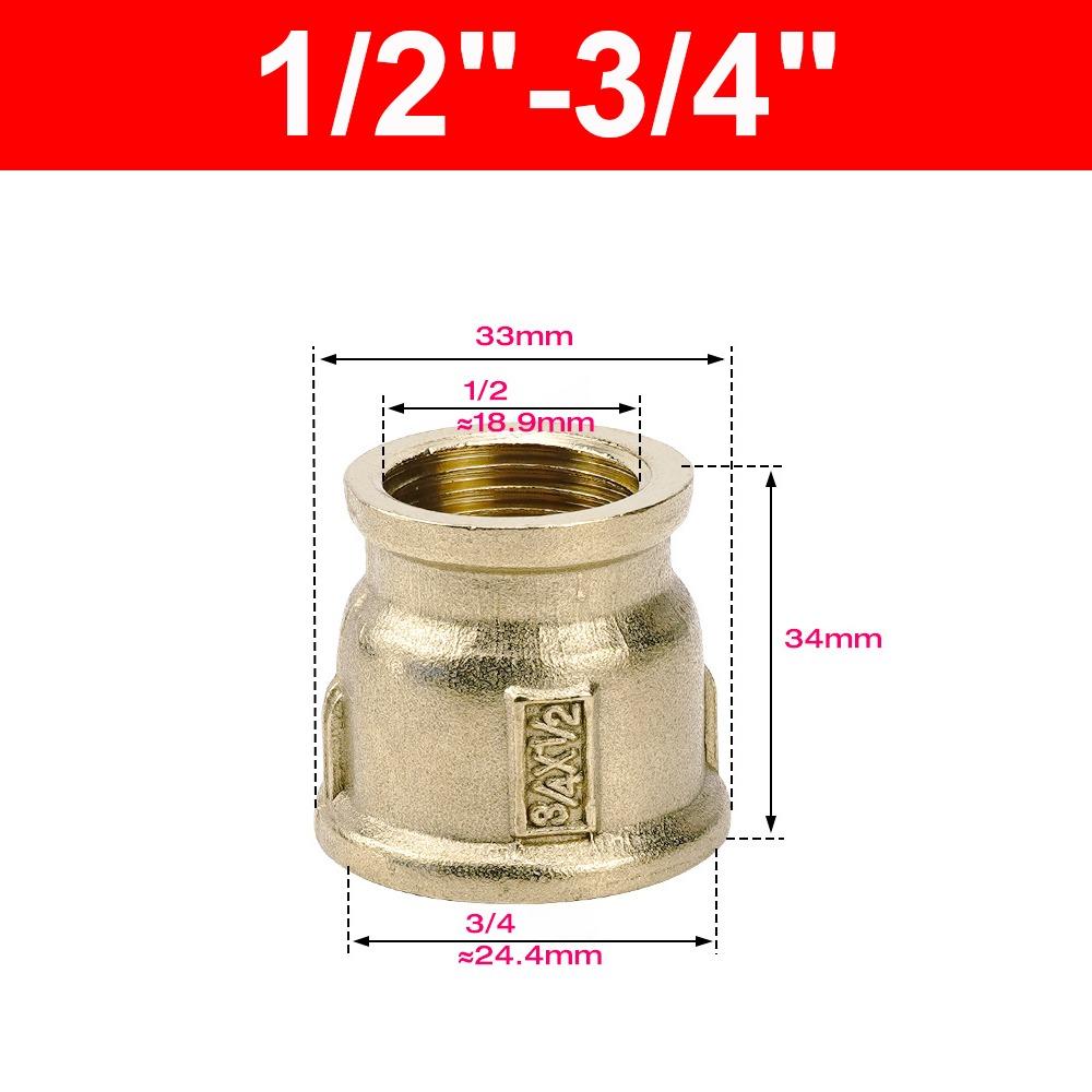 Hex Shape Brass Pipe Fitting BSP Female Thread Hose Adapter Durable Hex Coupling Connector