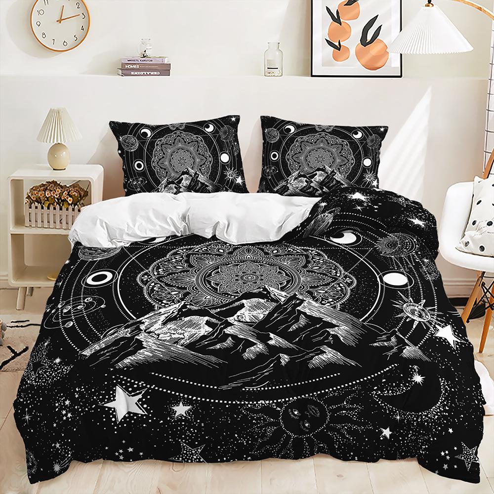 

Постельный комплект из трех предметов с цифровой печатью Темный Ветер Звезда Луна Солнце 135 * 200 (two-piece set) 90g