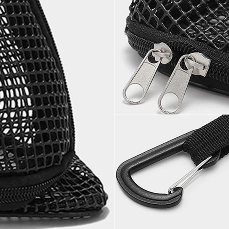 Triangle Storage Mesh Hanging Bag Foldable Kitchen Basket Picnic Tableware Drying Net Food Vegetable