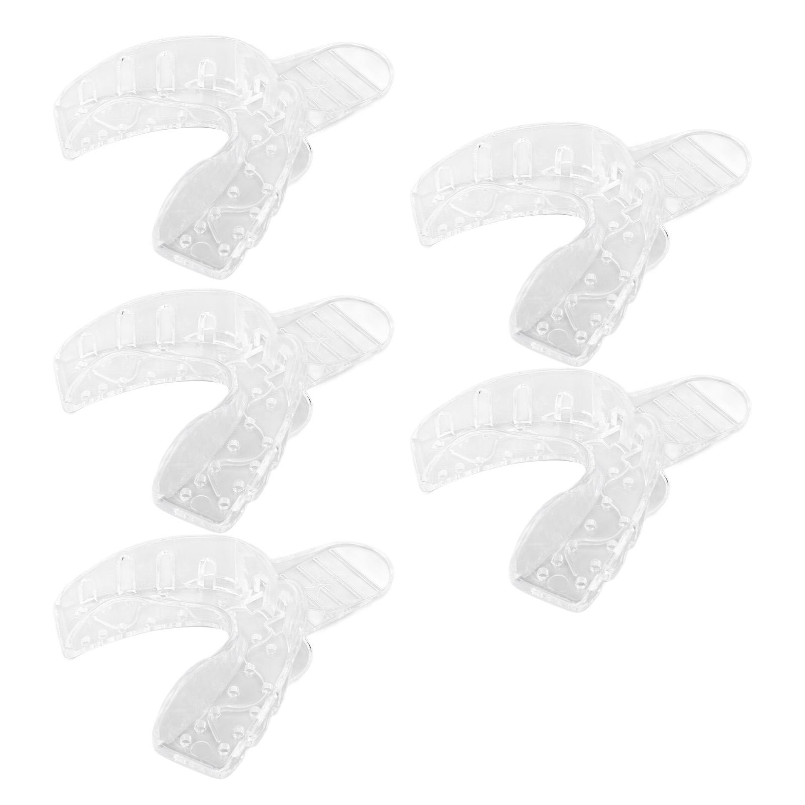 

Dental Impressions Tray Disposable Perforated Transparent Plastic Teeth Mold Tray for Denture Repairing 5pcs Lower Teeth