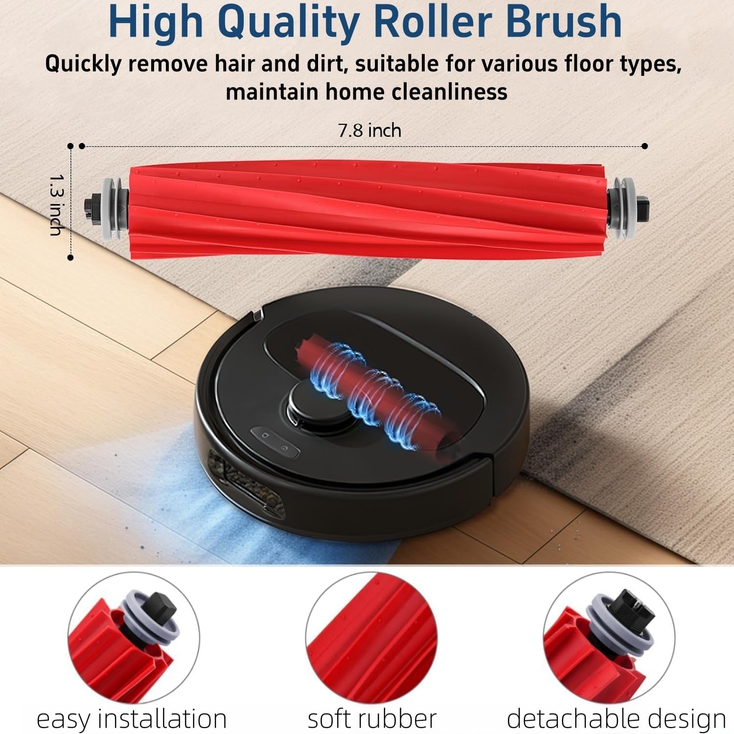 Accessories Kit for Roborock Qrevo S/Qrevo Pro/Qrevo MaxV Robot Vacuum Cleaner, 1 Main Brush, 4 Dust Bags, 4 Side Brushes, 2 Filters, 6 Mop Cloths, 2