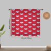 1PCS red-based white heart-shaped gauze curtain   romantic Valentine's Day style   suitable for bedroom and living room