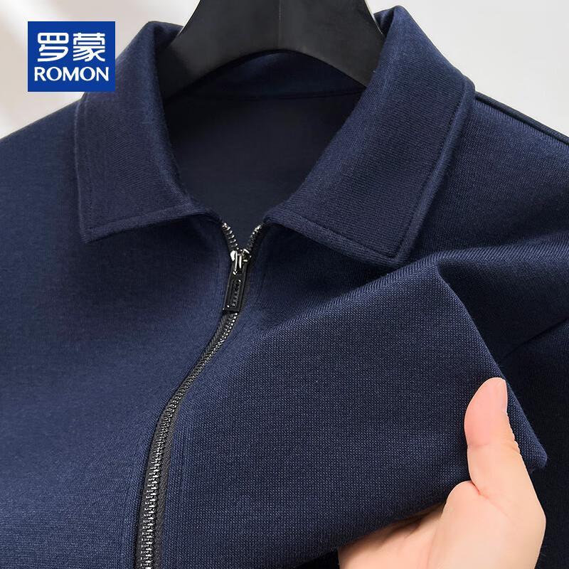 ROMON Men's Cashmere Blend Hooded Cardigan Sweatshirt