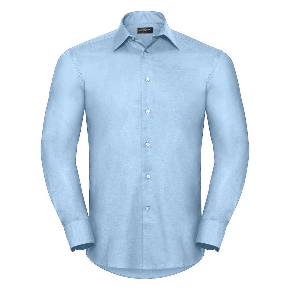 Russell Collection Mens Long Sleeve Easy Care Tailored Oxford Shirt