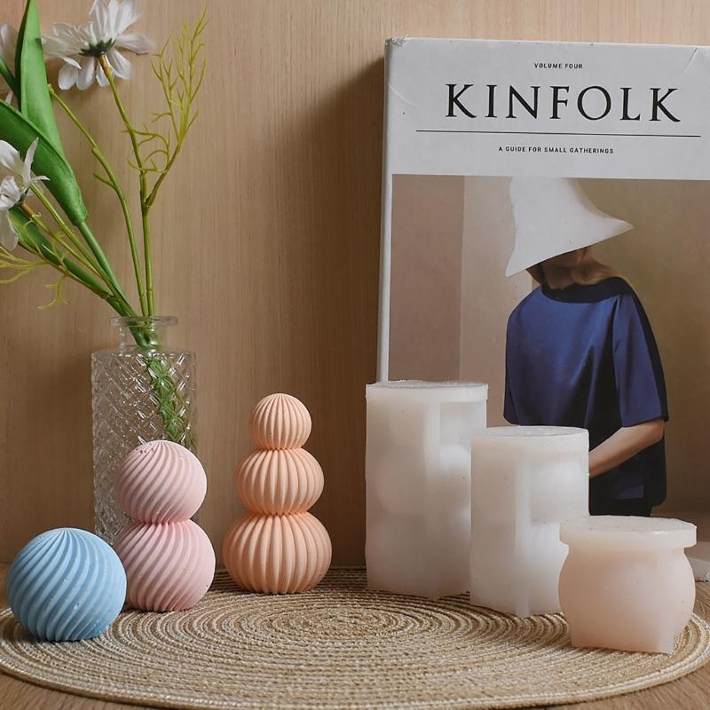 Geometrics Sphere Candle Making Mould Heat Resistant Silicone for Artistics Candle and Decoration