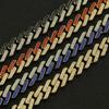 Rockyu 13mm Zirconia Cuban Link Necklace for Men - Miami Cuban Chain, 13mm Wide, Thick CZ Diamond Link Choker, Rock/Punk Style (Gold-Black Diamond, 20