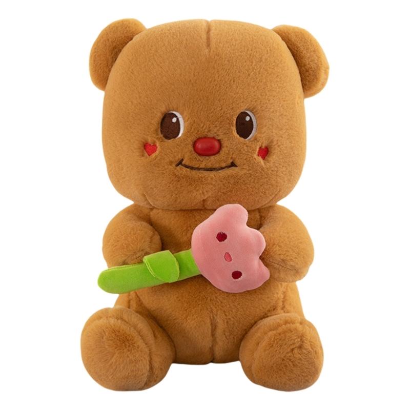 Cute Doll Bear Butter Stuffed Animals Bear Toy Soft Comfortable Bear Doll Early Education Toddlers Toy