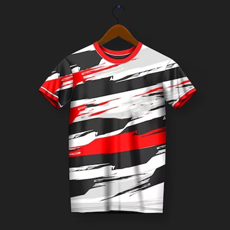 Mens Printed T-shirt Quick Drying And Sweat Absorbing Fitness Wear Womens Tennis Training Wear Badminton Wear Oversized Boys Top