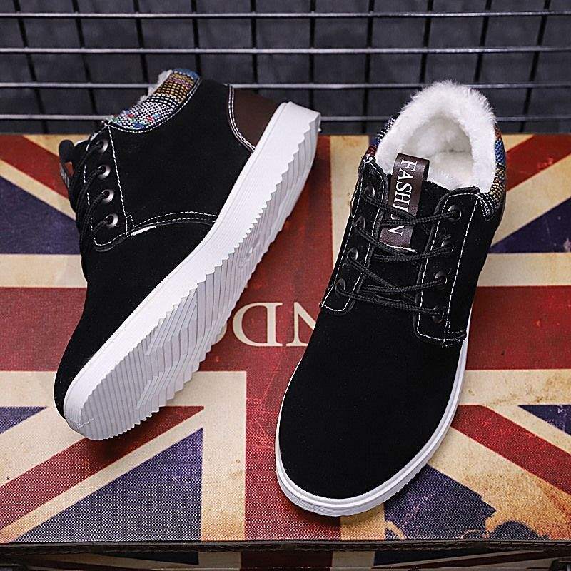 

Winter Snow Boots Men s Fleece Thickened Thermal Martin Boots Men s Casual Short Boots High Top Waterproof Northeast Cotton Shoes 44