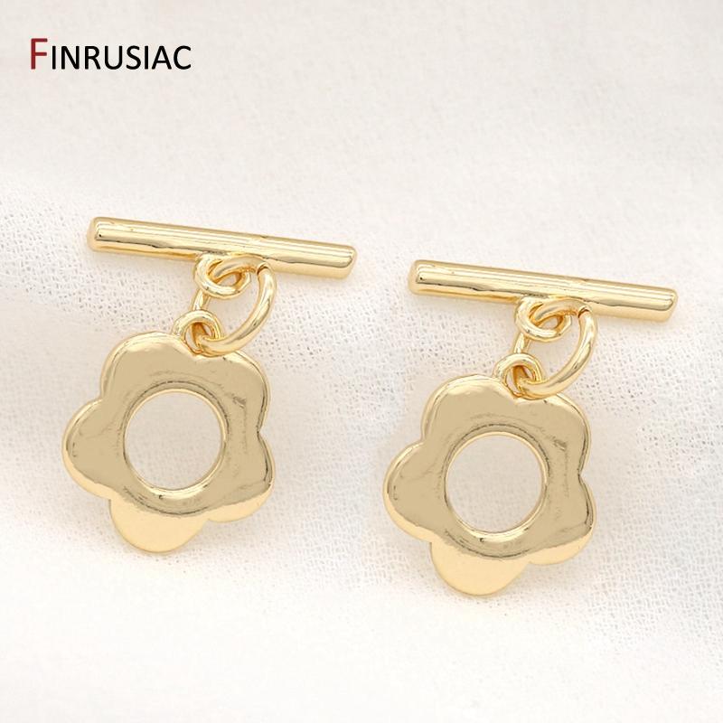Supplies For Jewelry 14K Gold Plated Toggle OT Clasps For DIY Bracelets Necklaces Findings End Clasps Connectors Hooks Wholesale