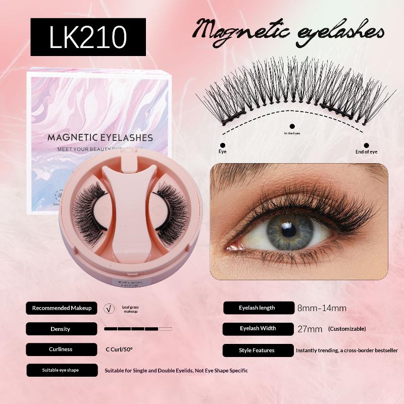 Reusable Magnetic Eyelashes No Glue Needed 3D Natural Look Curly Magnetic False Eyelashes Easy Apply Lashes Kit For Eye Makeup