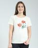 Womens Printed Round Neck Half Sleeve Regular Fit Top