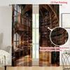 Charming forest library printed curtains, suitable for home decoration in bedrooms and living rooms