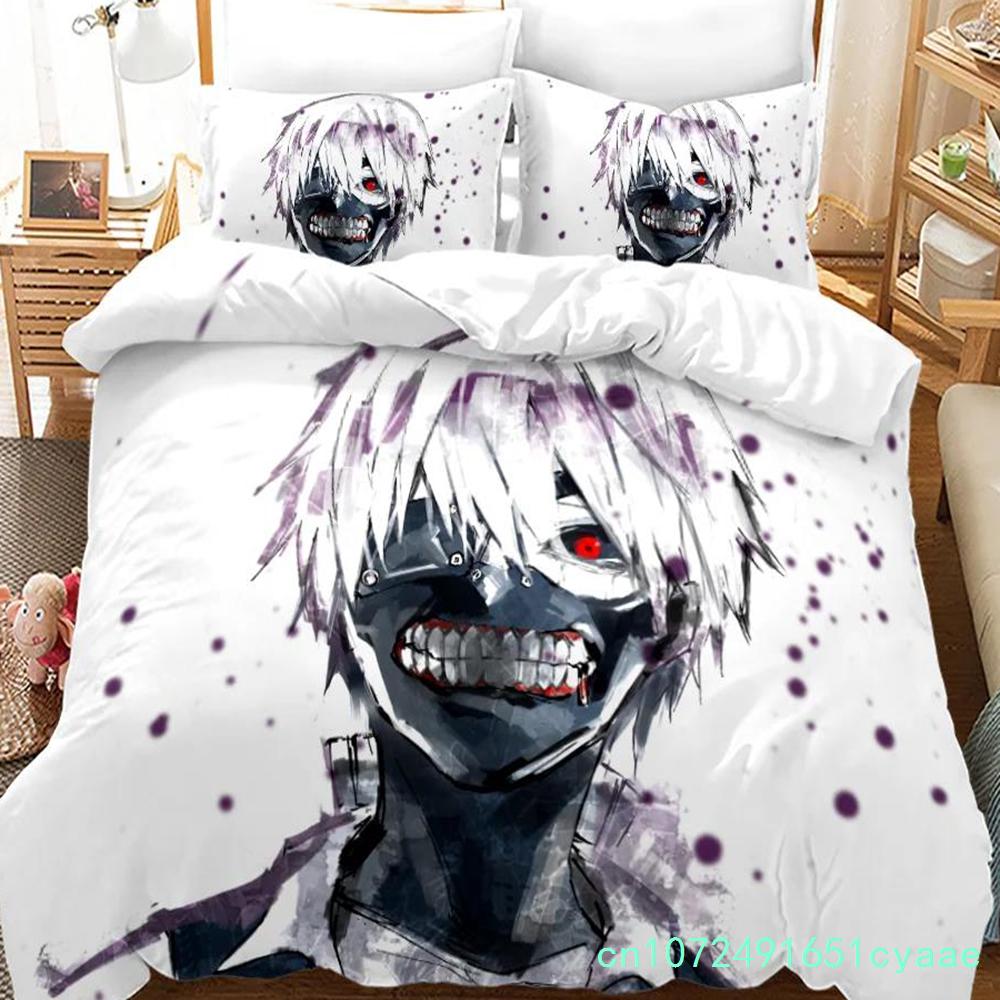 3D Printed Anime Tokyo Ghoul Bedding Set Duvet Cover Kaneki Ken Double Twin Full Queen King Adult Kids Bedclothes Quilt Cover