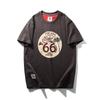 American Retro Heavyweight Pure Cotton Trendy Brand Letter Print T-Shirt Men's Short-Sleeve Summer Foreign Trade Men's Vintage T-Shirt