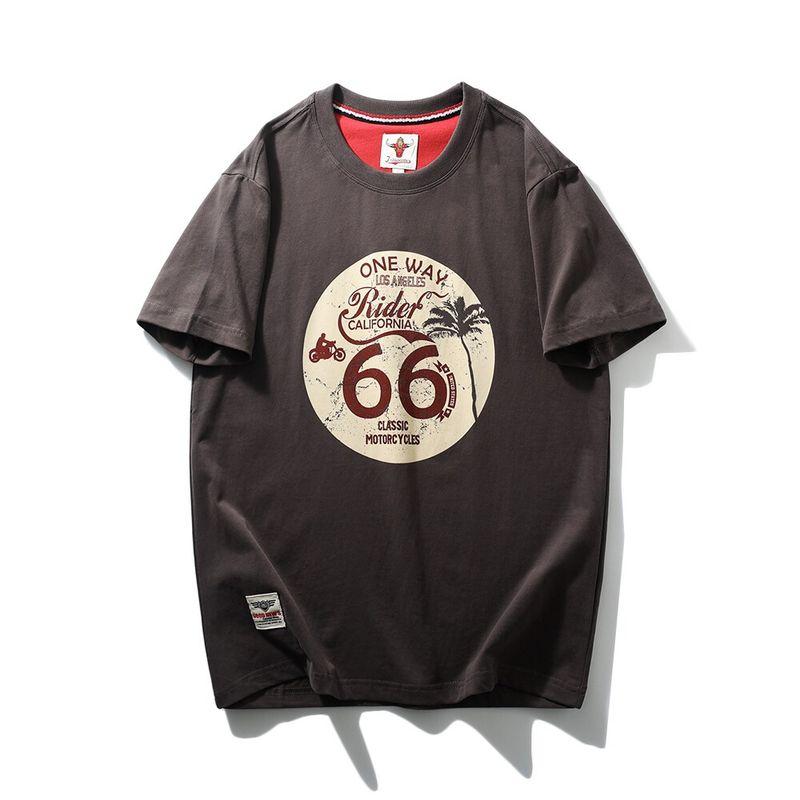 American Retro Heavyweight Pure Cotton Trendy Brand Letter Print T-Shirt Men's Short-Sleeve Summer Foreign Trade Men's Vintage T-Shirt