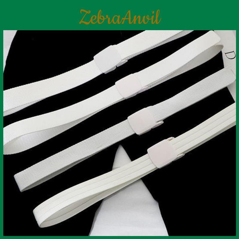 Elegant White Women's Belt Simple Smooth Adjustable Design No Metal No Iron For Easy Airport Security