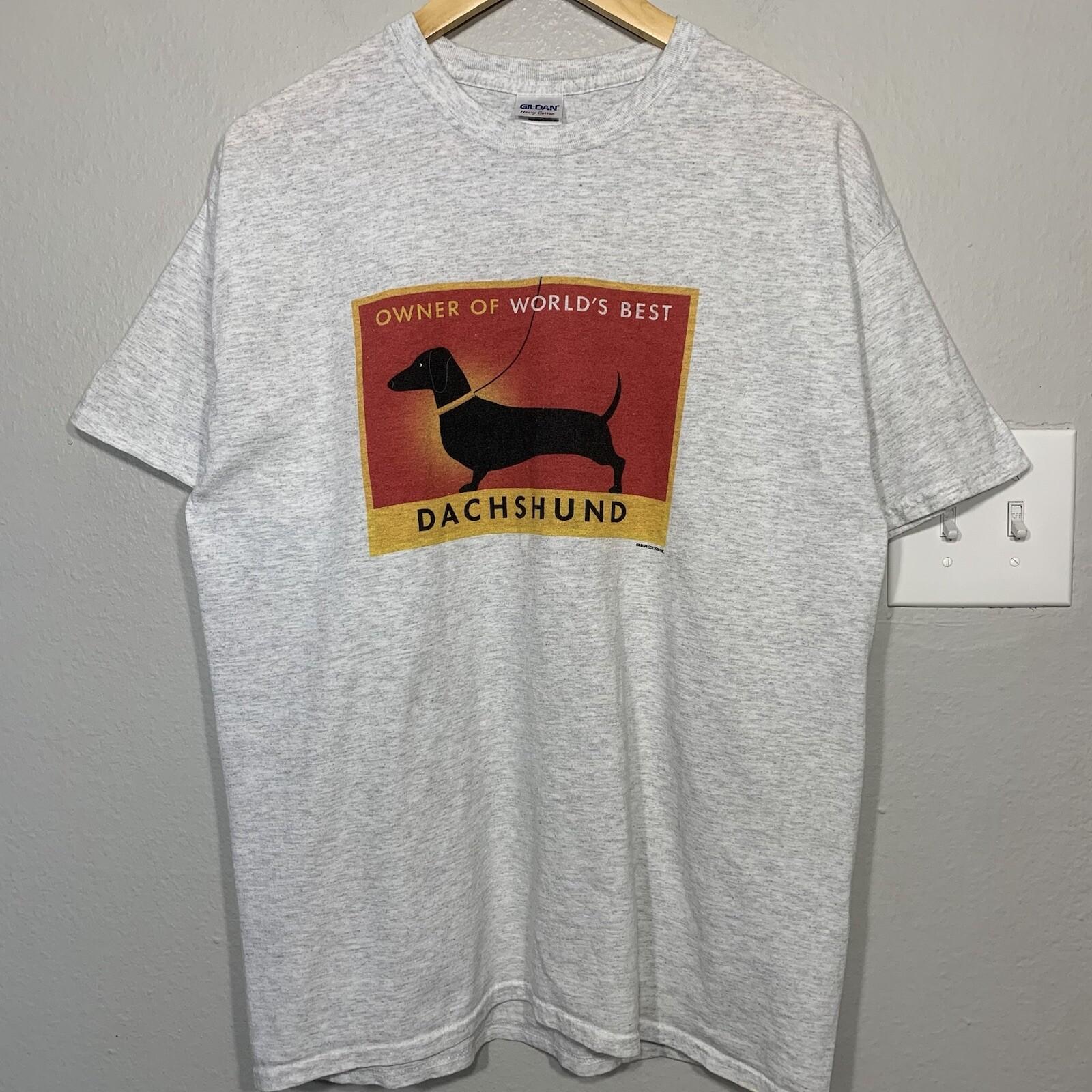 World’s Best Daschund Wiener Dog Gray Tee Size Large XXL