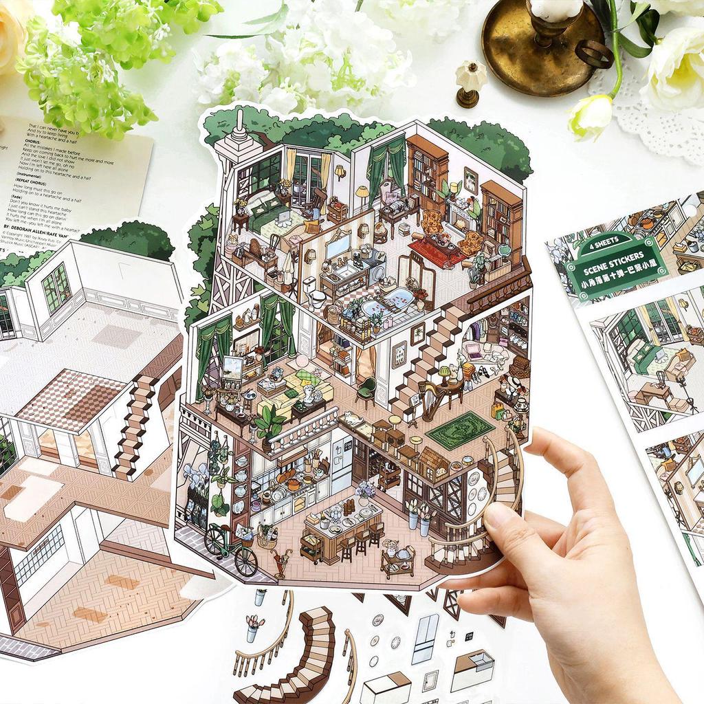 PaperMore Large Miniature Diorama Stickers for Creative Journaling and Stress Relief Scenes