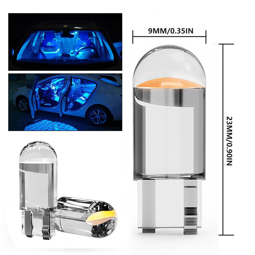 T10 W5W Cob Glass Wedge License Plate Lamp LED Car Light Dome Read Drl Bulb Car Accessories Dc 12v Universal Six Colors